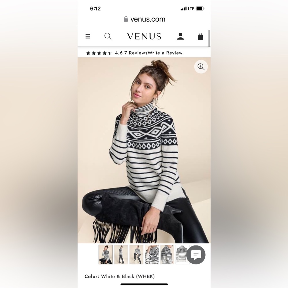 Venus turtleneck sweater size small